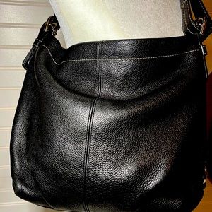 Black leather Coach purse